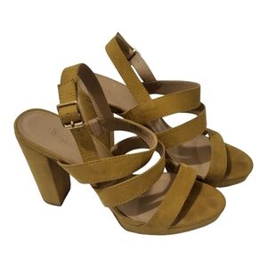 Charolette Russe, Mustard Colored 4" Heels‎ Sandals, Vacation, Resort, Size 8